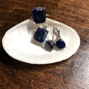 Rough Cut Giant Sapphire Set